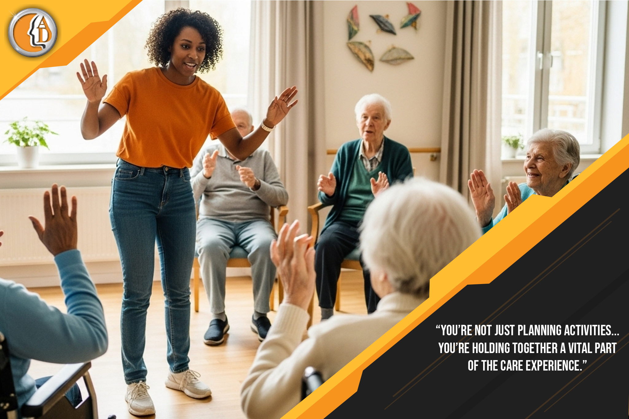 Activity Director hosting an activity.