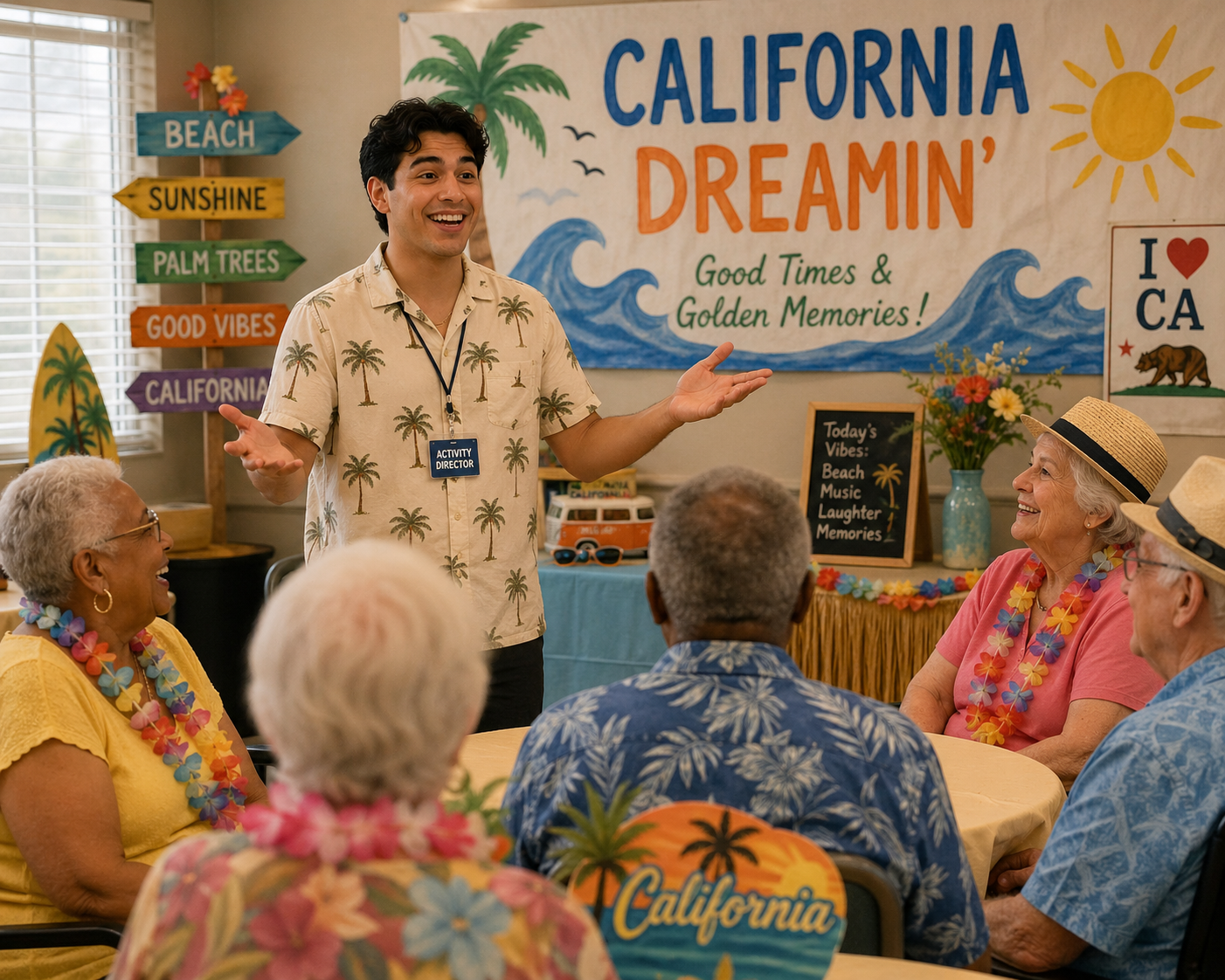 Activity Director working with seniors in California senior living community