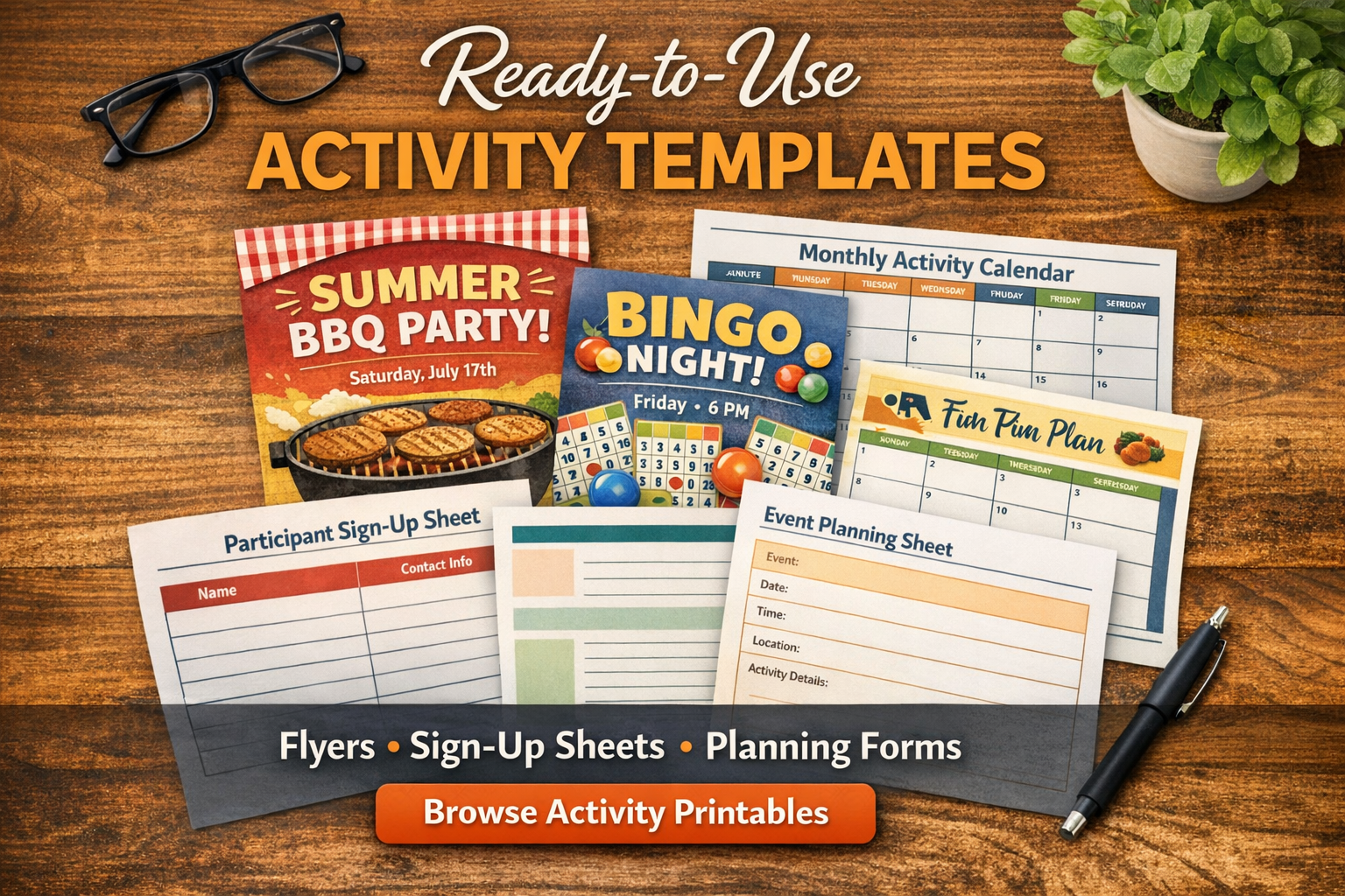 Activity flyer templates
