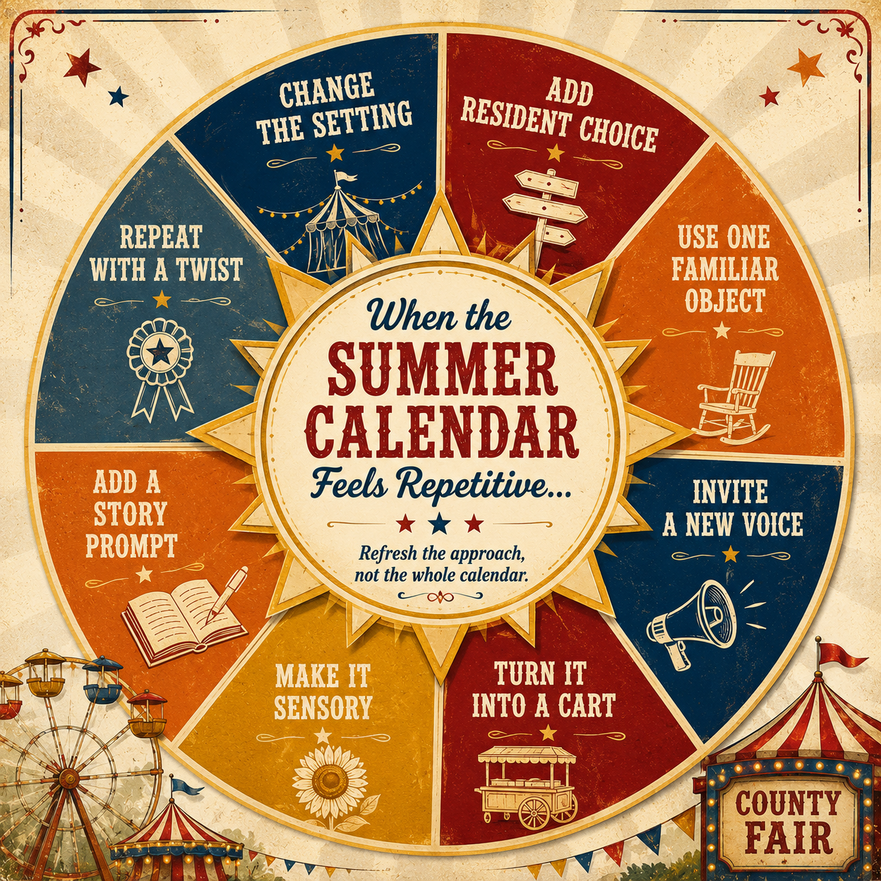 Summer Calendar Refresh Wheel for Activity Professionals