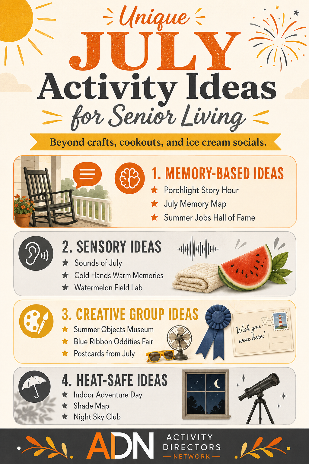 Unique July activity ideas for senior living